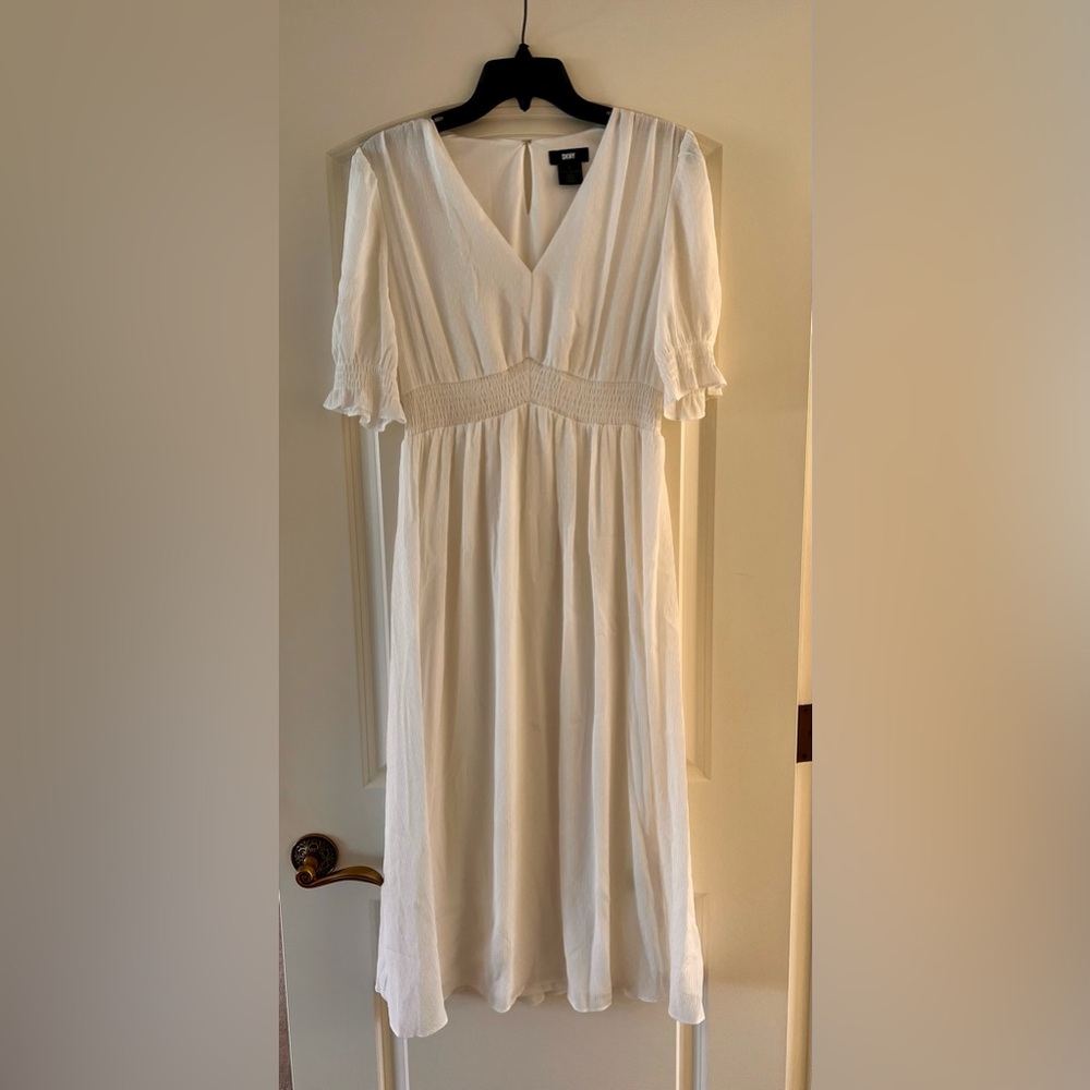 DKNY White Summer Midi Dress - NWOT